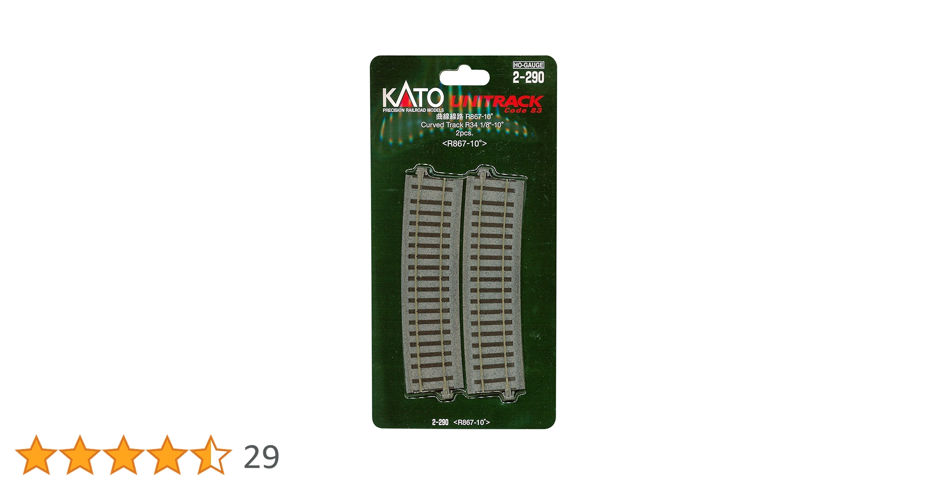KATO HOゲージ鉄道模型 8両セット Amazon | KATO HOゲージ 曲線線路 R867-10° 2本入 2-290 鉄道